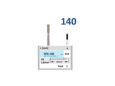 Sintrovaný diamant - cylindr zakulacený, SFG140, průměr 1,6mm, normal