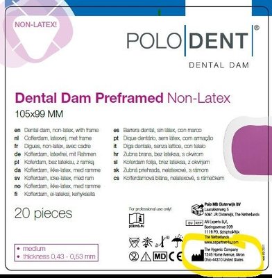 POLODENT kofferdam blány růžové bezlatex. medium