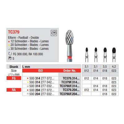 Vrtáček tvrdokovový FG TC379.018 (5ks/bal)