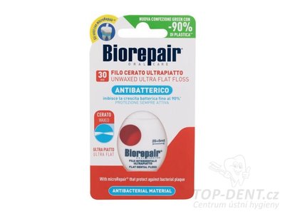 BioRepair antibakteriální ultra tenká zubní nit (nevoskovaná), 30m