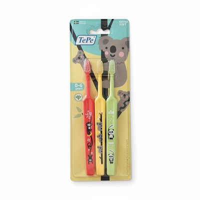 TePe Mini Extra Soft 0-6 dětský zubní kartáček 3 ks