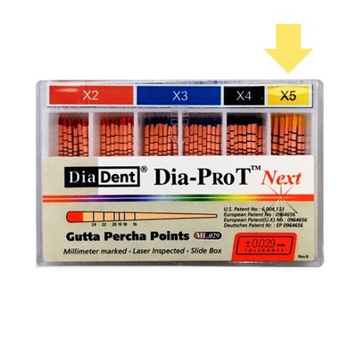 Gutaperčové čepy DiaDent DiaPro T pro PTNext X5