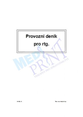 Provozní deník pro RTG diagn.