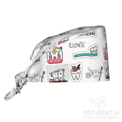 Lékařská čepice s potiskem, nastavitelná, 1 ks (vzor 3)