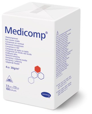 Medicomp kompres nesterilní 7,5 × 7,5 cm - 100 ks
