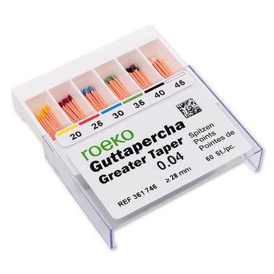 Čepy gutaperč. Roeko, Greater Taper 0,04 #20