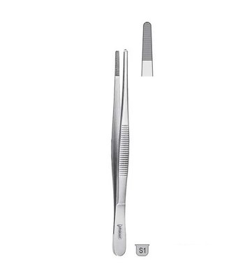 Pęseta anatomiczna ząbkowana prosta Standard 150mm BD.500.150