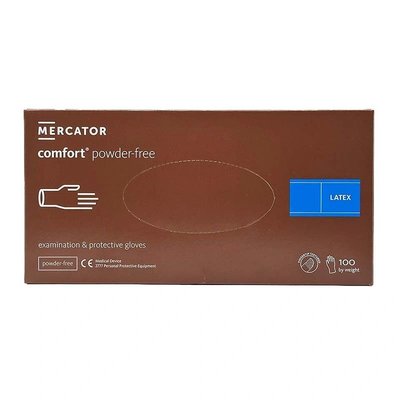 Vyšetřovací rukavice Comfort PF latex, nepudrované, 100 ks - XS