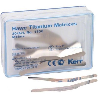 Hawe Neos Titanové matrice 0,03 mm, moláry, 30 ks