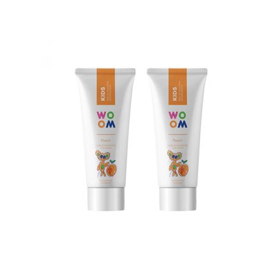 Woom Kids Peach dětská zubní pasta 2x50 ml