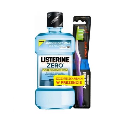 Listerine Zero ústní voda 500 ml + Reach kartáček ZDARMA