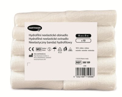 Obinadlo hydrofilní 8 cm × 5 m nesterilní, pletené (baleno po 10 ks)