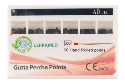 PROMOCJA Ćwieki gutaperkowe 6% 60 szt. Cerkamed - 40 bez kalibracji do 31.05.2026