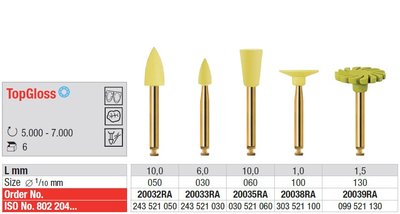 Edenta TopGloss - leštiace nástroje na kompozity - 6 ks