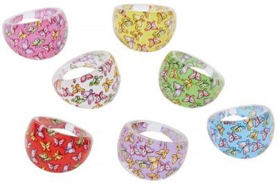 Prstýnky s motýly, 100ks