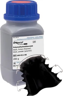 Orthocryl prášek černý, 200 g