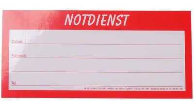 Notdienst Etiketten