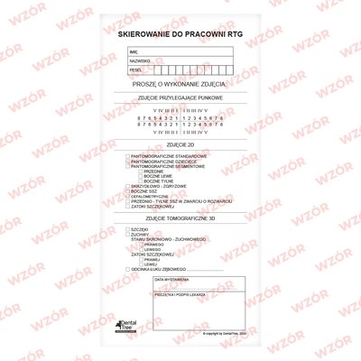 Skierowanie do pracowni RTG 100 szt.
