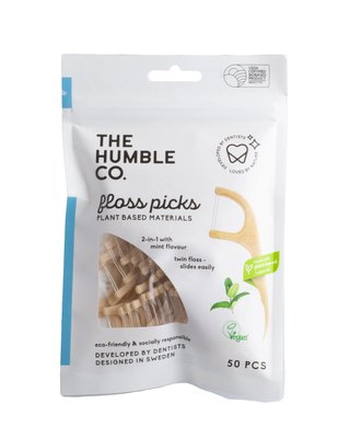 The Humble Flosspicks Mint párátko se zubní nití 50 ks