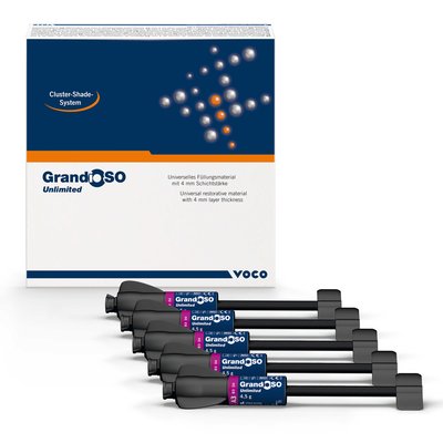 GrandioSO Unlimited SET syringe - 5x 4.5g striekačka (A1. A2. A3. A3.5. A4) + vzorkovník farieb