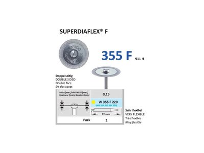 Diamantový disk SUPERDIAFLEX F - oboustranně sypaný, W355, 1cm, extra jemná