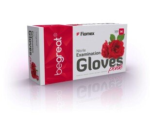 Rękawiczki M nitryl Begreat różowe 100szt/op