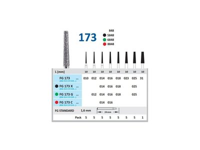 HORICO brousek diamantovaný - kónus, FG173 - Parameter_0: X - extra hrubá, Parameter_1: Průměr 1,8mm (018)