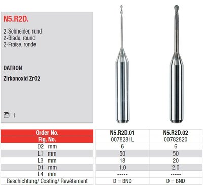 Edenta Lab N5.R2D. - CAD/CAM nástroje pre DATRON - 1 ks