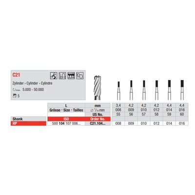 Tvrdokovový vrtáček HP C21.008 (5ks/bal)