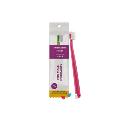 HERBADENT JUNIOR Zubní Kartáček Velmi Jemná Vlákna Sáček Růžová 1ks