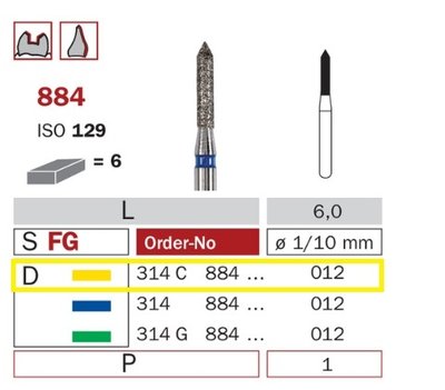 Diaswiss 884 žlutá, 6 ks/balení - 012 mm