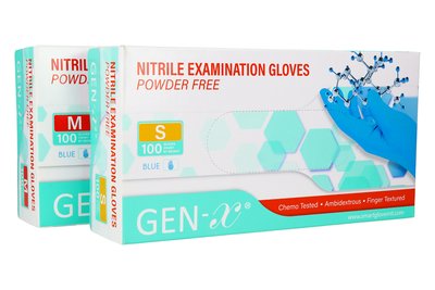 Rękawiczki nitrylowe niebieskie GEN-X 100 szt. - L