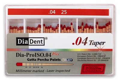 Guttaperčové čepy DiaDent 4% 025