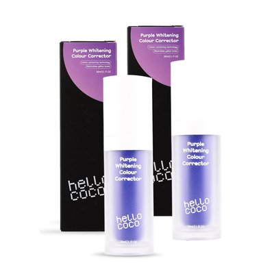Hello Coco Purple Whitening Colour Corrector zubní pasta 2×30 g