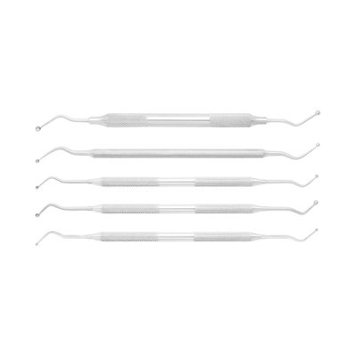 Lžička oboustranná ostrá; 2,0 mm; 17,4 cm; kulaté držátko