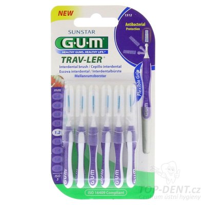 GUM Trav-ler mezizubní kartáčky 1,2 mm (fialové), 6ks