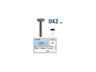 HORICO diamantový brousek - kolečko, H042, průměr 6,7mm, normal