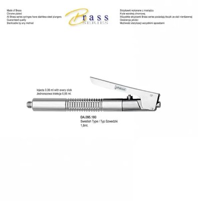 Falcon Stříkačka intralig. Brass Series Švédský typ 1.8ml
