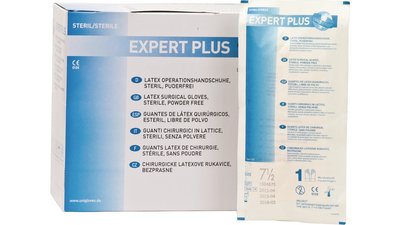 EXPERT PLUS - Packung 50 Paar puderfrei, natur, Größe 8