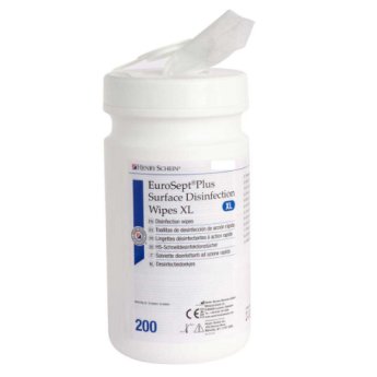 HS-EuroSept Xtra Surface Dezinfekční ubrousky s alkoholem dóza, velikost XL (22 x 20 cm) 200 ks