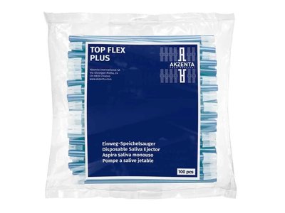 TOP FLEX jednorázové odsávací kanyly, 14,5cm, snímatelná čepička, světle modré, 100ks