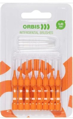 ORBIS mezizubní kartáček, 0,45 mm, barva oranžová, 8 ks