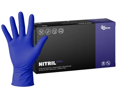 Nitrilové rukavice NITRIL IDEAL 100 ks, nepudrované, tmavě modré, 3.5 g