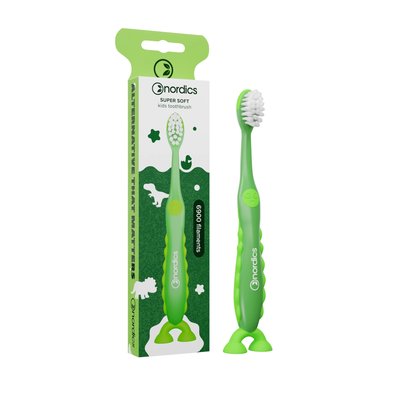 Nordics Premium Kids Dino Soft 6900 Green dětský zubní kartáček