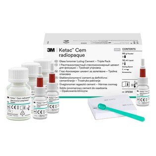 Ketac-Cem Radiopaque Clinical set 3x 33g proszek + 3x 12ml płyn (zielony pasek)