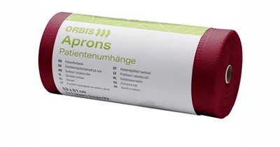 ORBIS Roušky pro pacienty v roli vázací, papír/fólie, vínová 61x53cm 80útržků