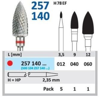 HORICO tvrdokovová fréza - plamienok 4,0 mm