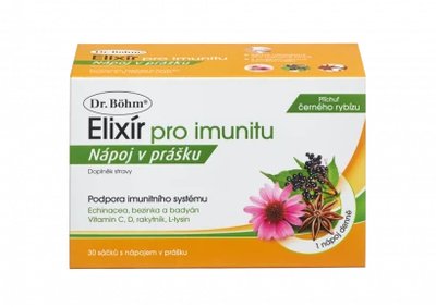 Dr. Böhm Elixír pro imunitu, 30 sáčků v balení s příchutí černého rybízu