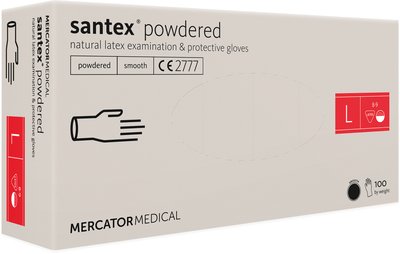 Vyšetřovací rukavice latexové santex L