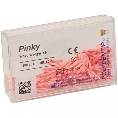 Kliny drewniane Polydentia XS Różowe 200szt